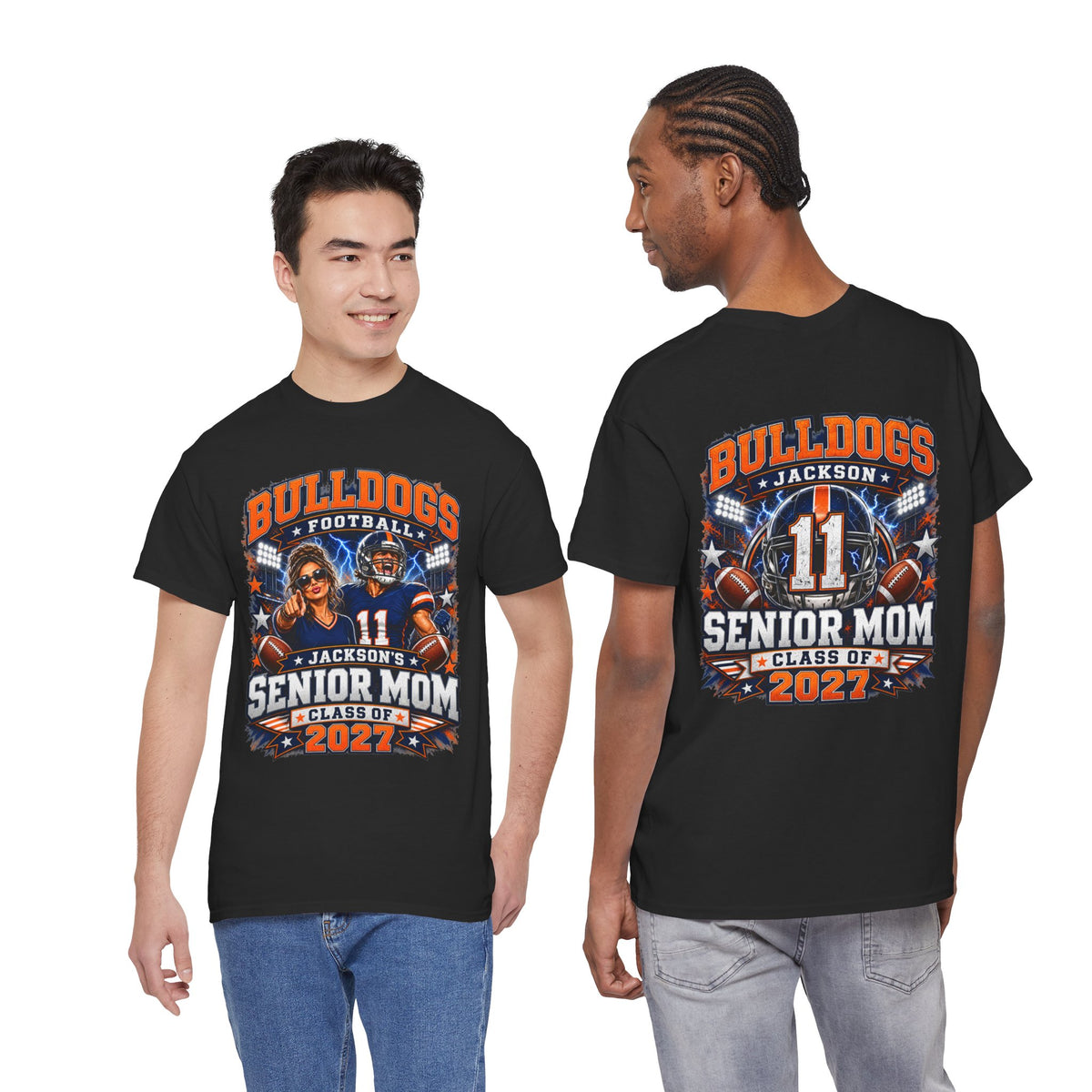 Personalized Senior Mom Football Shirt Class of 2027