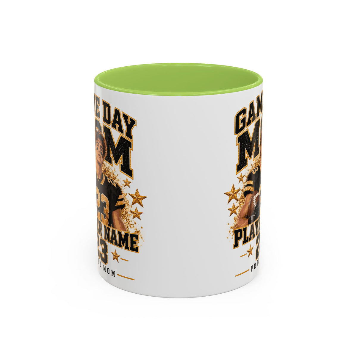 Personalized Game Day Mom Photo Mug – Custom Football Player Name & Number