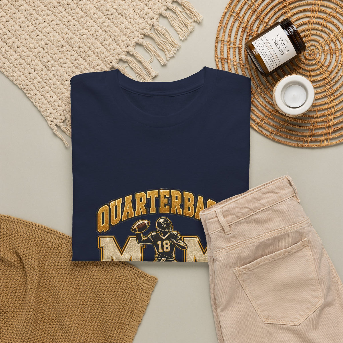 Personalized Quarterback Mom Shirt — Player Name Team Number Game Day Tee