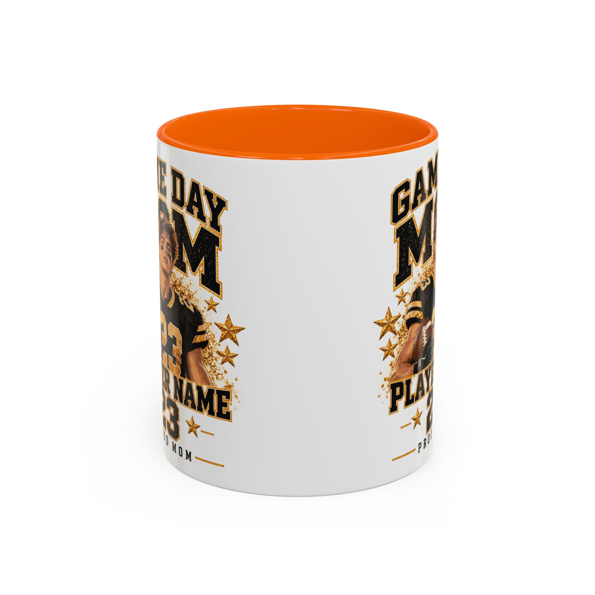 Personalized Game Day Mom Photo Mug – Custom Football Player Name & Number