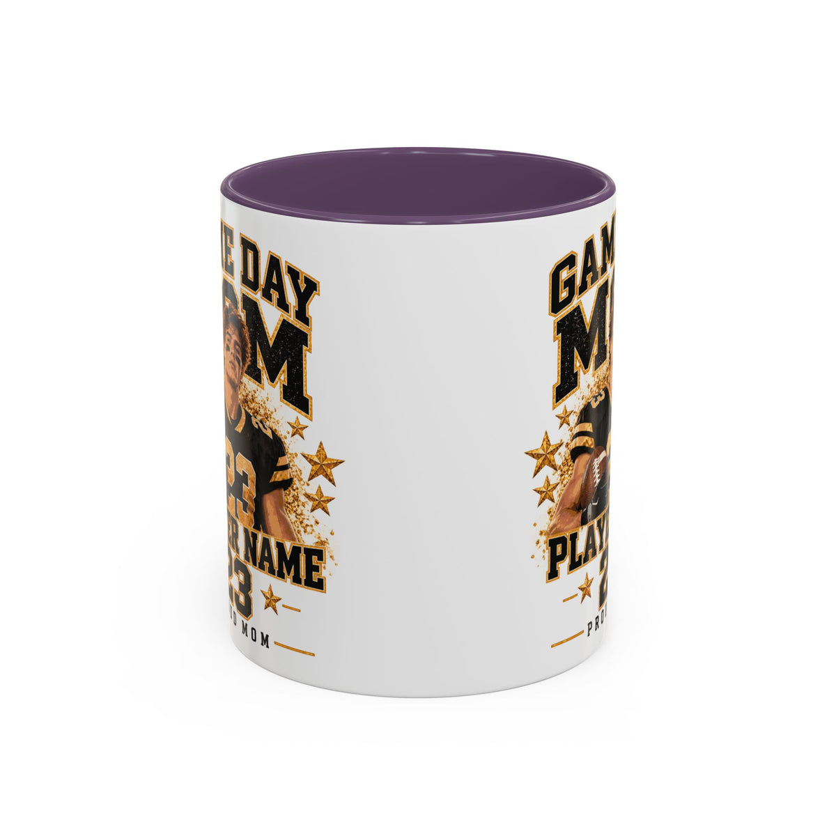 Personalized Game Day Mom Photo Mug – Custom Football Player Name & Number