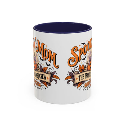 Personalized Spooky Mom Halloween Mug, Custom Family Name Coffee Cup, Halloween Mom Gift, Pumpkin Mug, Fall Gift for Mom