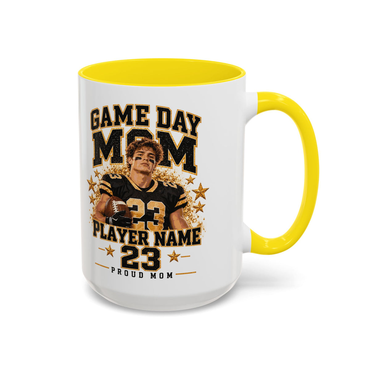 Personalized Game Day Mom Photo Mug – Custom Football Player Name & Number