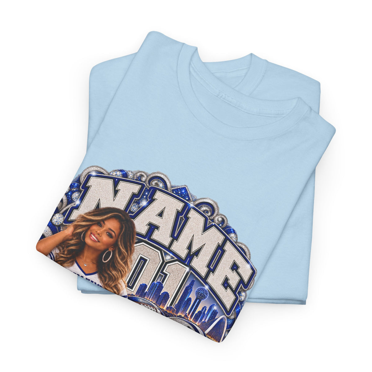 Personalized Football Mom Shirt – Custom Player Name, Number & Team Name – Lady Mascot Game Day Mom Tee – Glitter Effect