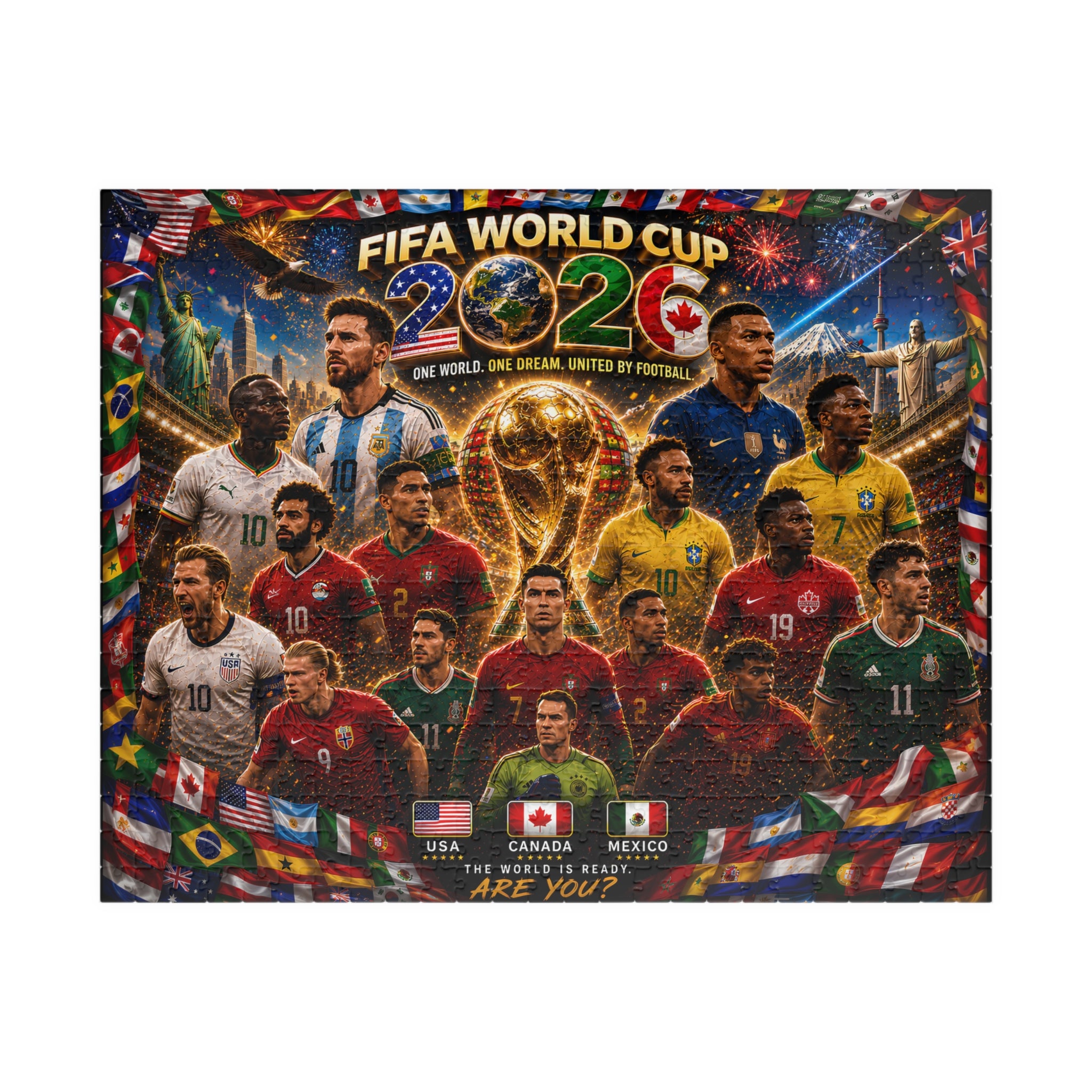 FIFA World Cup 2026 Champions Collage Puzzle – 252/520/1014 Piece Soccer Jigsaw