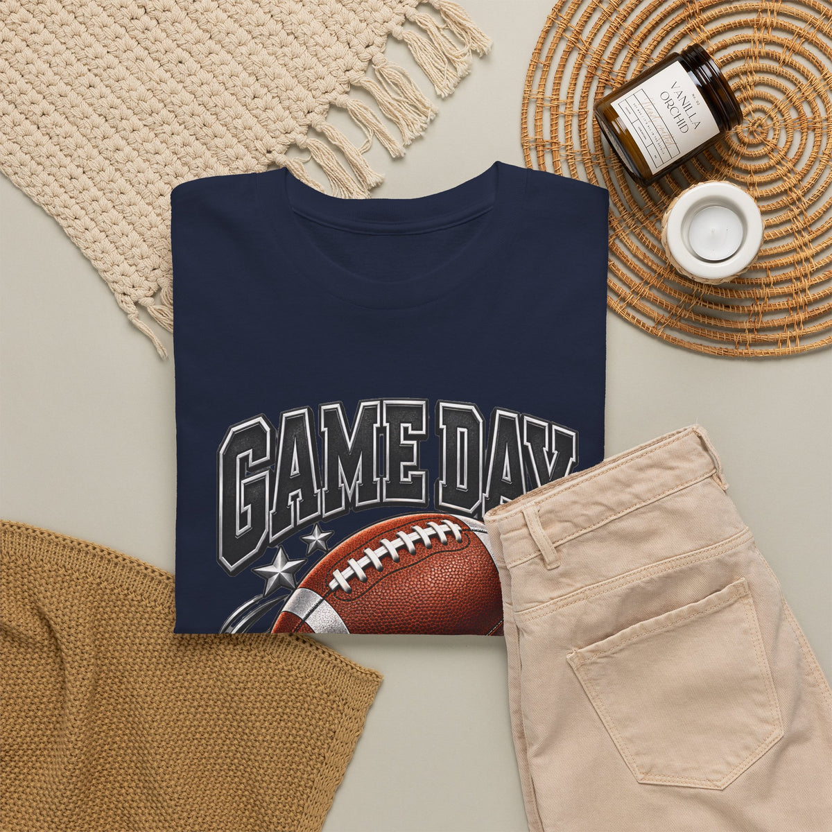 Personalized Game Day Proud Dad Shirt — Black Silver Football