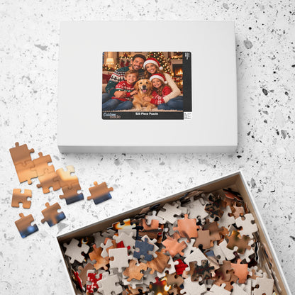 Personalized Christmas Family Photo Puzzle, Custom Family Name Puzzle, Christmas Gift for Family, Custom Photo Puzzle, Holiday Keepsake