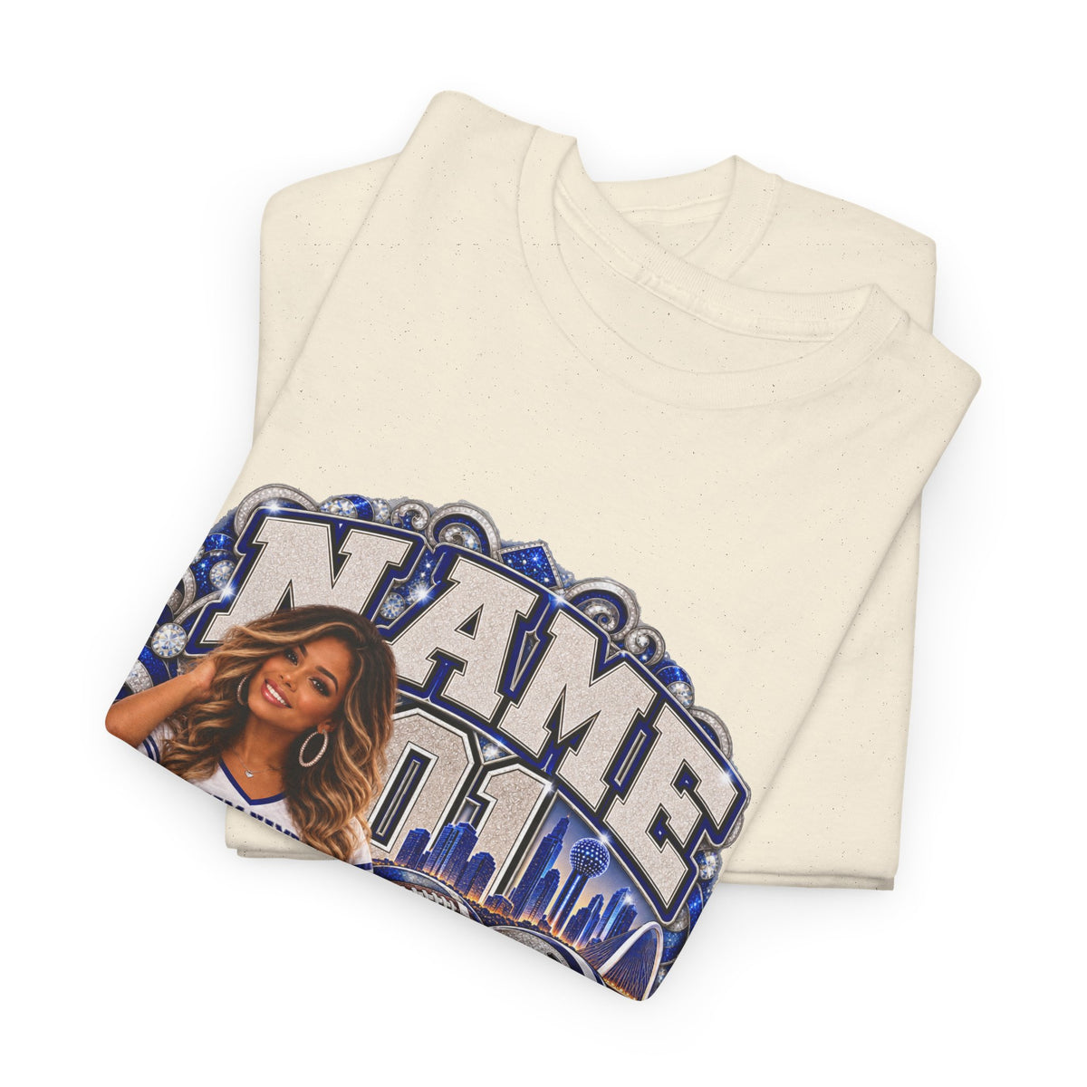 Personalized Football Mom Shirt – Custom Player Name, Number & Team Name – Lady Mascot Game Day Mom Tee – Glitter Effect