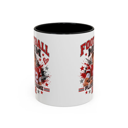 Personalized Football Mom Photo Mug – Custom Football Player Name & Number