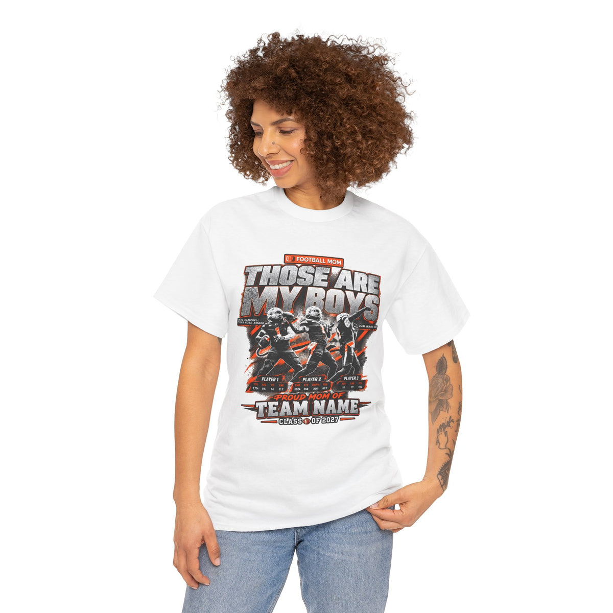 Personalized Football Mom Shirt, Those Are My Boys Tee, Proud Mom Custom Player Shirt, Team Name Class of 2027 Gift