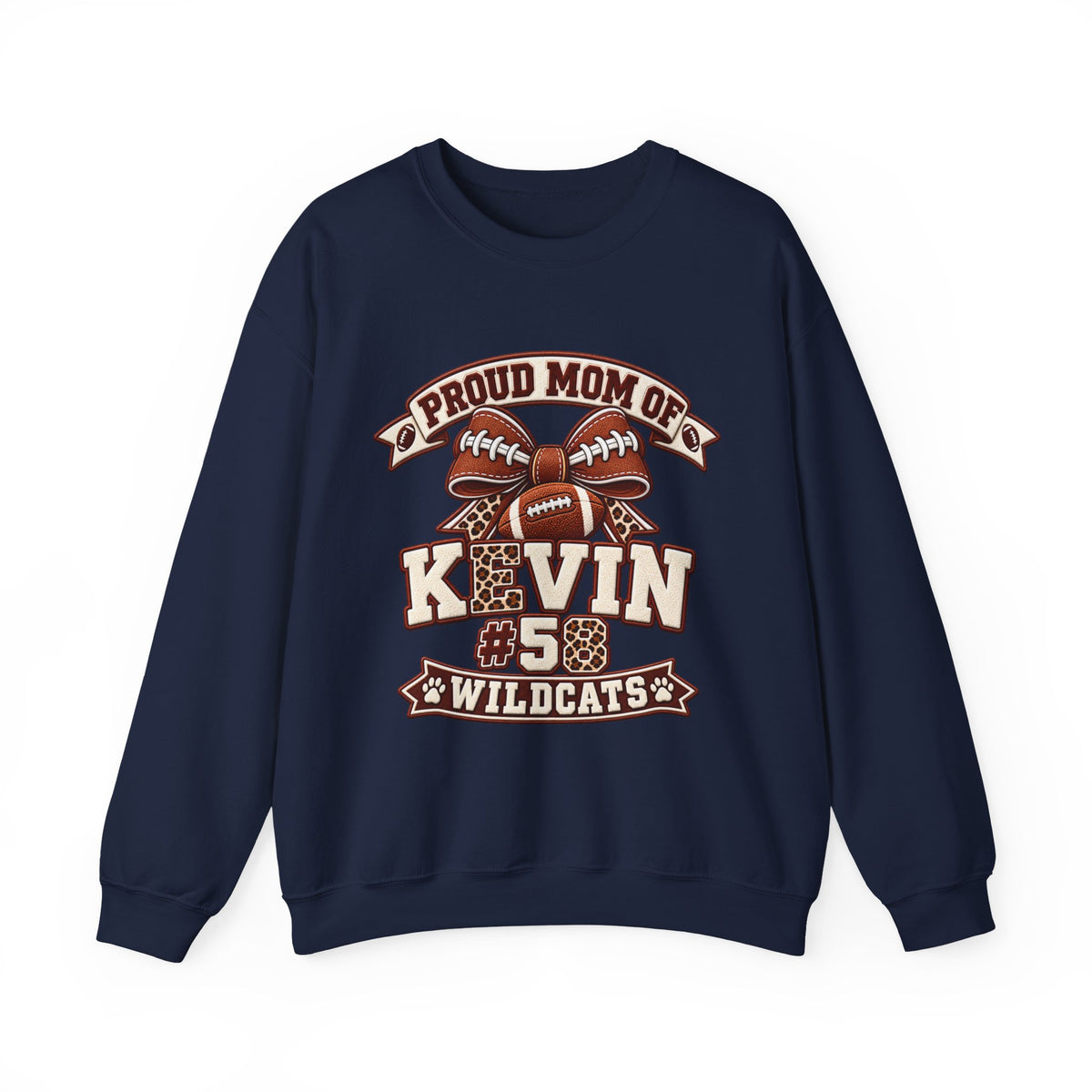 Personalized Football Mom Sweatshirt, Proud Mom of Player, Custom Name & Number, Team Mom, Senior 2027, Game Day Gift