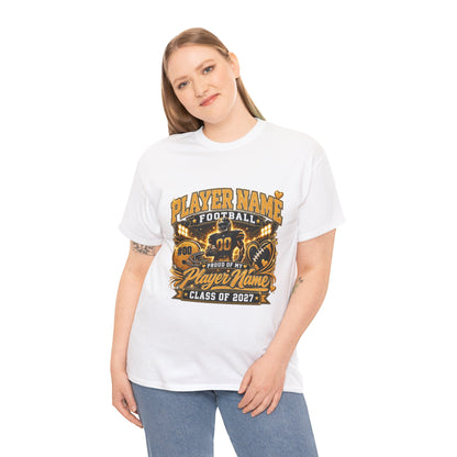 Personalized Senior Football Mom Shirt, Custom Player Name Team Number Tee, Class of 2027 Game Day Mom Shirt, Glitter Effect Football Gift