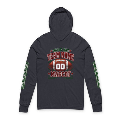 Game Day Football Hoodie Tee — Custom Team Name & Mascot (Number 00)