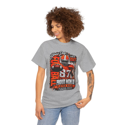 Personalized Football Mom Shirt, Game Day Mom Tee, Proud Mom of Player, Class of 2027 Football Shirt