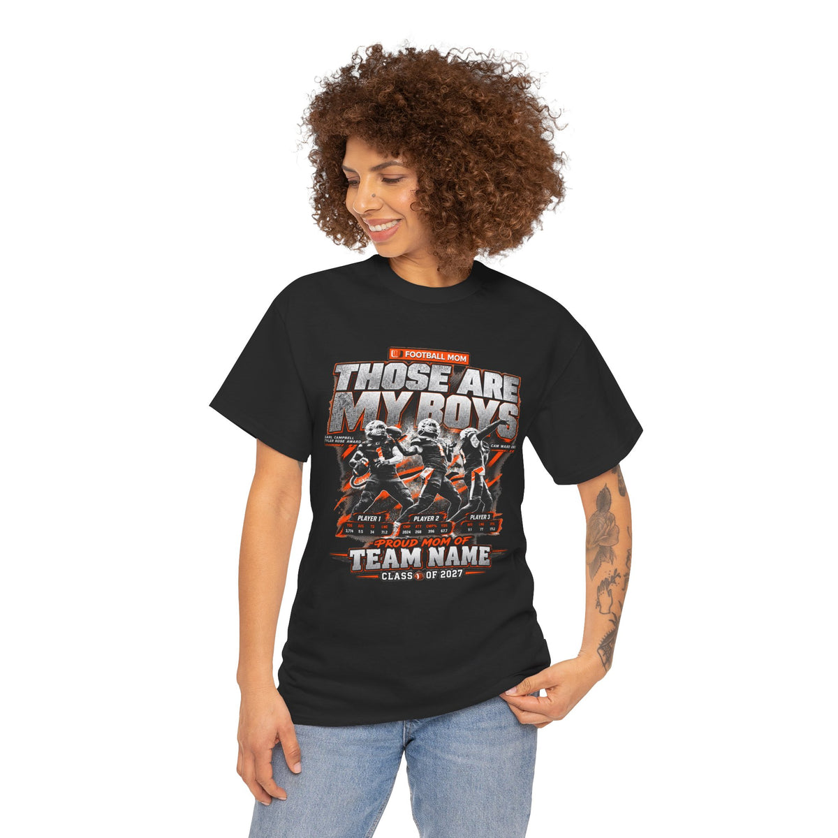 Personalized Football Mom Shirt, Those Are My Boys Tee, Proud Mom Custom Player Shirt, Team Name Class of 2027 Gift