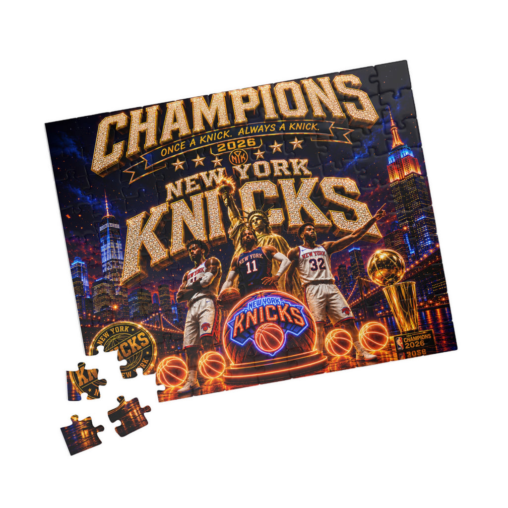 New York Knicks Champions 2026 Basketball Puzzle — 110/252/520/1014-Piece Fan Jigsaw