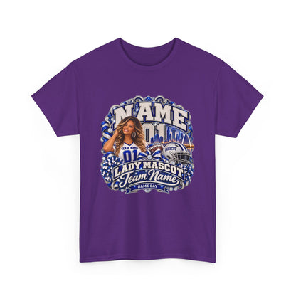 Personalized Football Mom Shirt – Custom Player Name, Number & Team Name – Lady Mascot Game Day Mom Tee – Glitter Effect