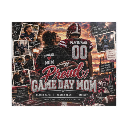 Personalized Football Mom Puzzle – Proud Game Day Mom Gift, Custom Player Name & Team, Mother Son Keepsake, Senior Night Gift 110 520 1014 pice