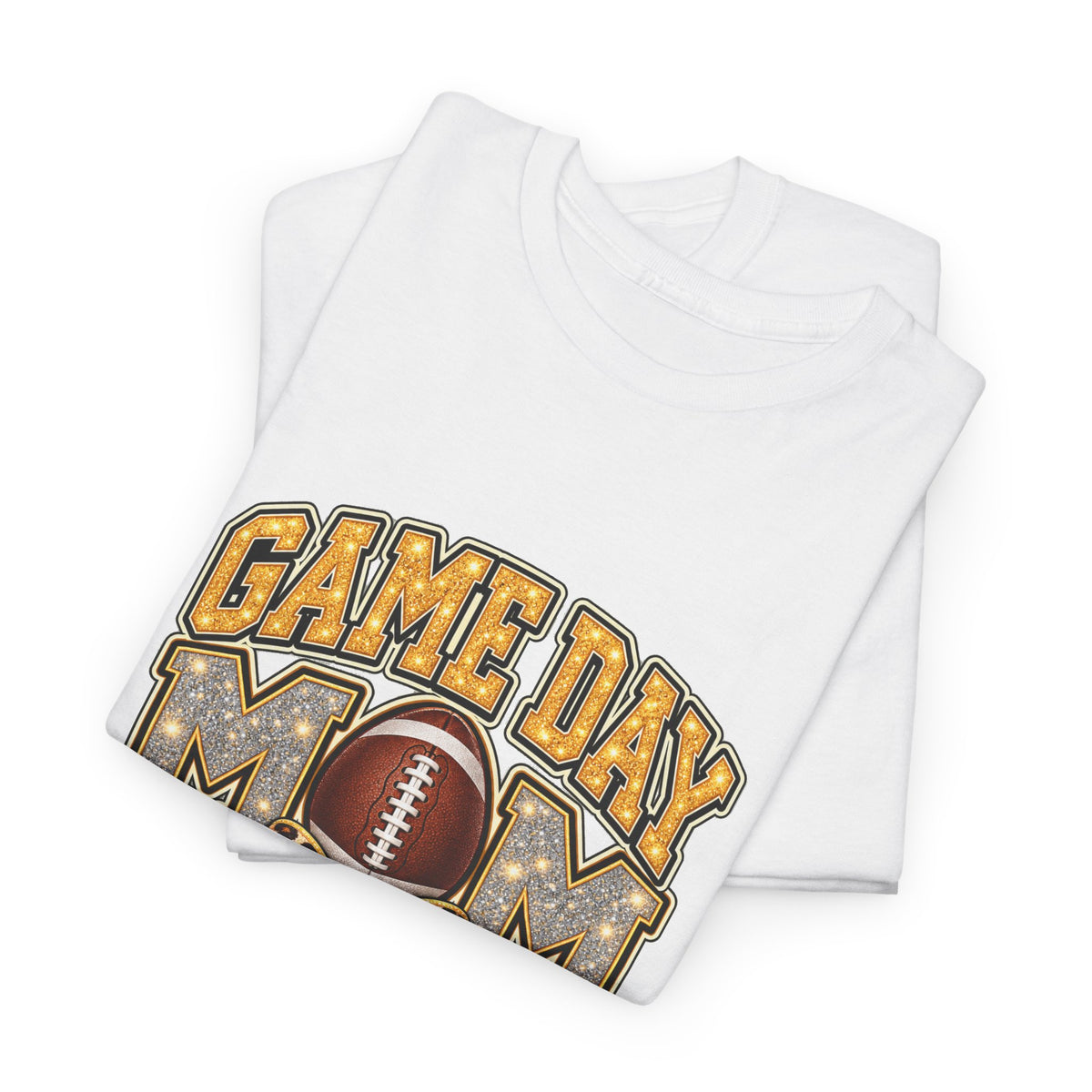 Personalized Game Day Mom Football Shirt – Gold Silver Leopard Bow, Custom Player Name Number & Team