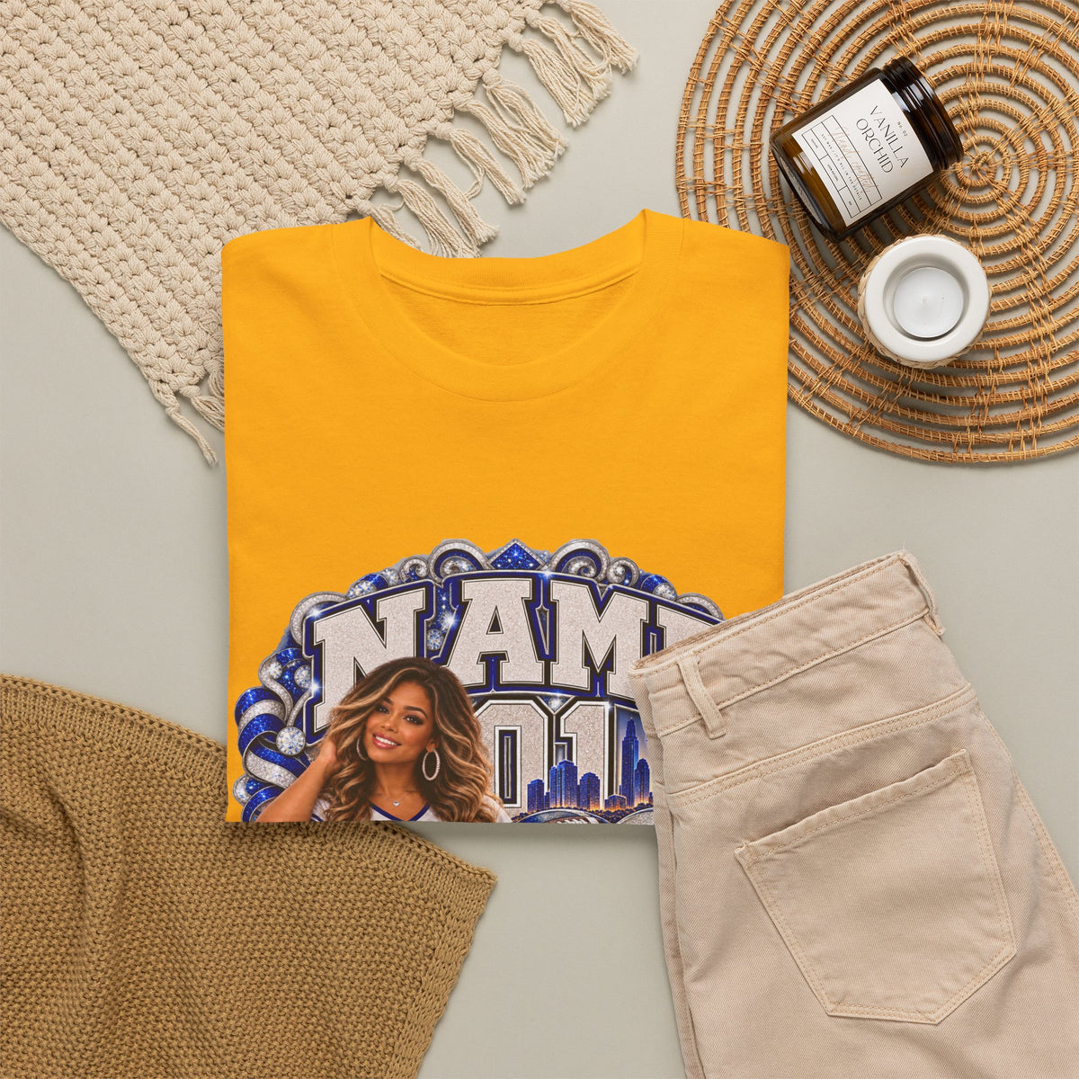 Personalized Football Mom Shirt – Custom Player Name, Number & Team Name – Lady Mascot Game Day Mom Tee – Glitter Effect