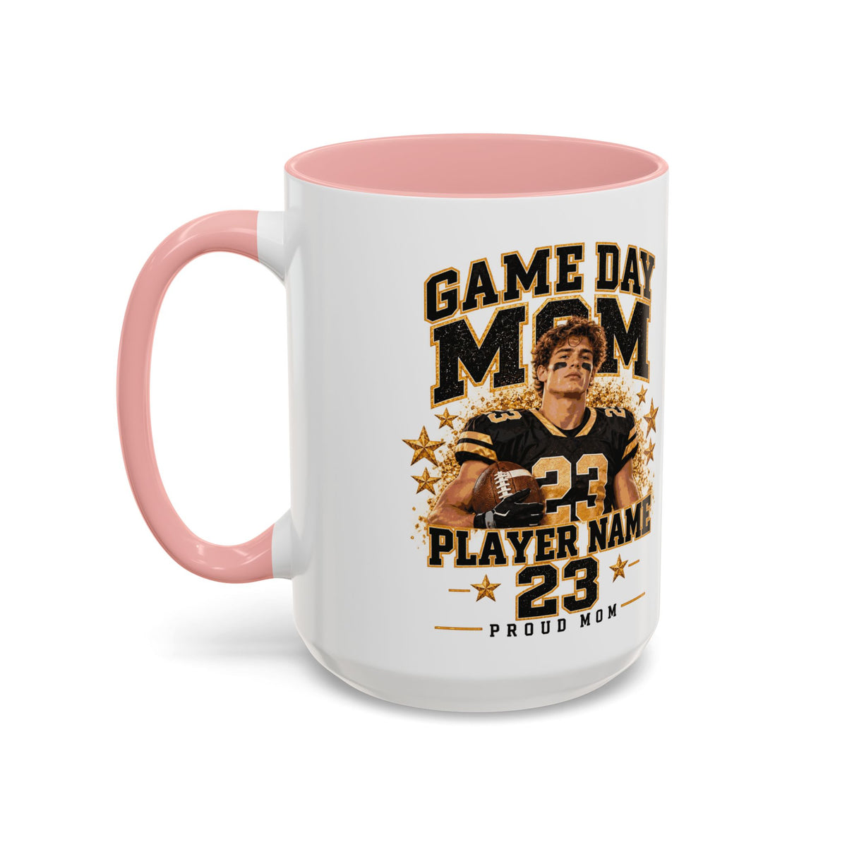 Personalized Game Day Mom Photo Mug – Custom Football Player Name & Number