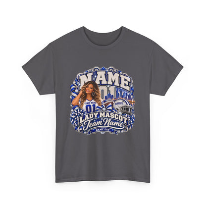 Personalized Football Mom Shirt – Custom Player Name, Number & Team Name – Lady Mascot Game Day Mom Tee – Glitter Effect