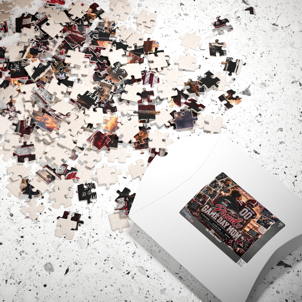 Personalized Football Mom Puzzle – Proud Game Day Mom Gift, Custom Player Name & Team, Mother Son Keepsake, Senior Night Gift 110 520 1014 pice