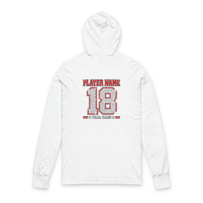 Football Mom Hooded Tee  Personalized Player Name & Number