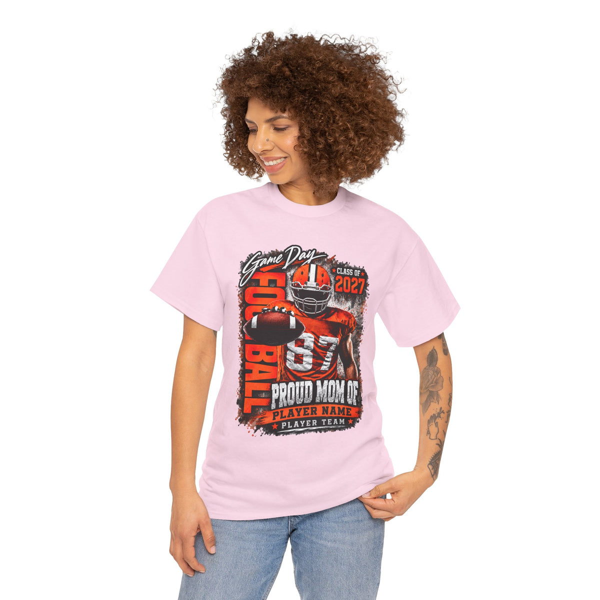 Personalized Football Mom Shirt, Game Day Mom Tee, Proud Mom of Player, Class of 2027 Football Shirt