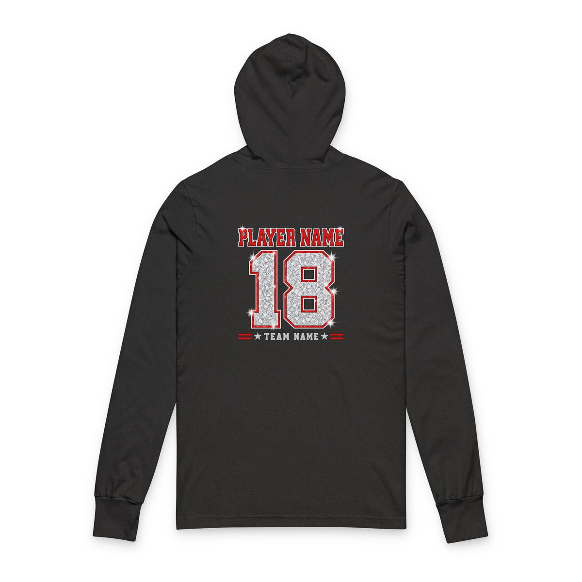Football Mom Hooded Tee  Personalized Player Name & Number