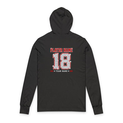 Football Mom Hooded Tee  Personalized Player Name & Number