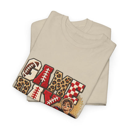 Personalized Game Day Football Mom Photo Shirt – Leopard Chenille Effect, Proud Mom of, Custom Player Name Team 2027