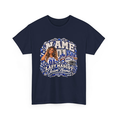 Personalized Football Mom Shirt – Custom Player Name, Number & Team Name – Lady Mascot Game Day Mom Tee – Glitter Effect