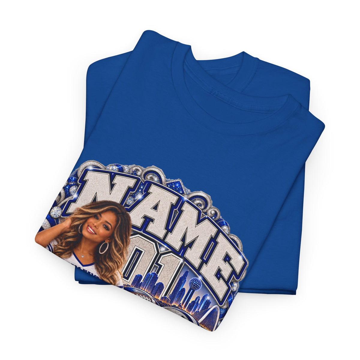 Personalized Football Mom Shirt – Custom Player Name, Number & Team Name – Lady Mascot Game Day Mom Tee – Glitter Effect