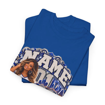Personalized Football Mom Shirt – Custom Player Name, Number & Team Name – Lady Mascot Game Day Mom Tee – Glitter Effect
