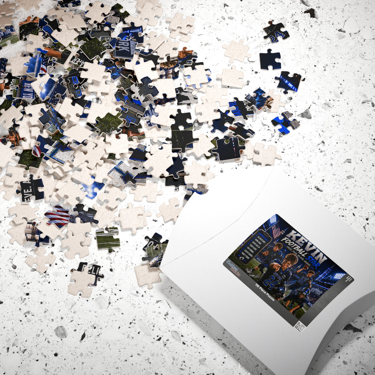 Personalized Football Puzzle for Boys, Custom Name and Number Puzzle, Football Star Gift, Sports Photo Puzzle, Kids Athlete Gift