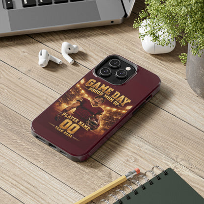 Personalized Game Day Proud Mom Photo Phone Case – Burgundy & Gold