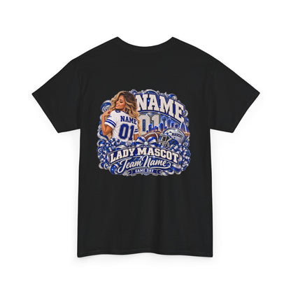 Personalized Football Mom Shirt – Custom Player Name, Number & Team Name – Lady Mascot Game Day Mom Tee – Glitter Effect
