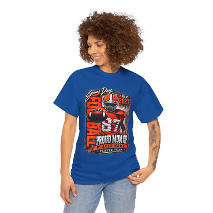 Personalized Football Mom Shirt, Game Day Mom Tee, Proud Mom of Player, Class of 2027 Football Shirt
