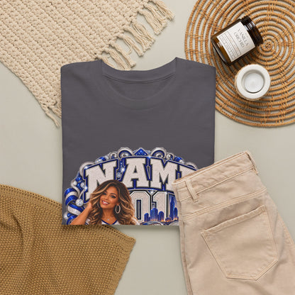 Personalized Football Mom Shirt – Custom Player Name, Number & Team Name – Lady Mascot Game Day Mom Tee – Glitter Effect