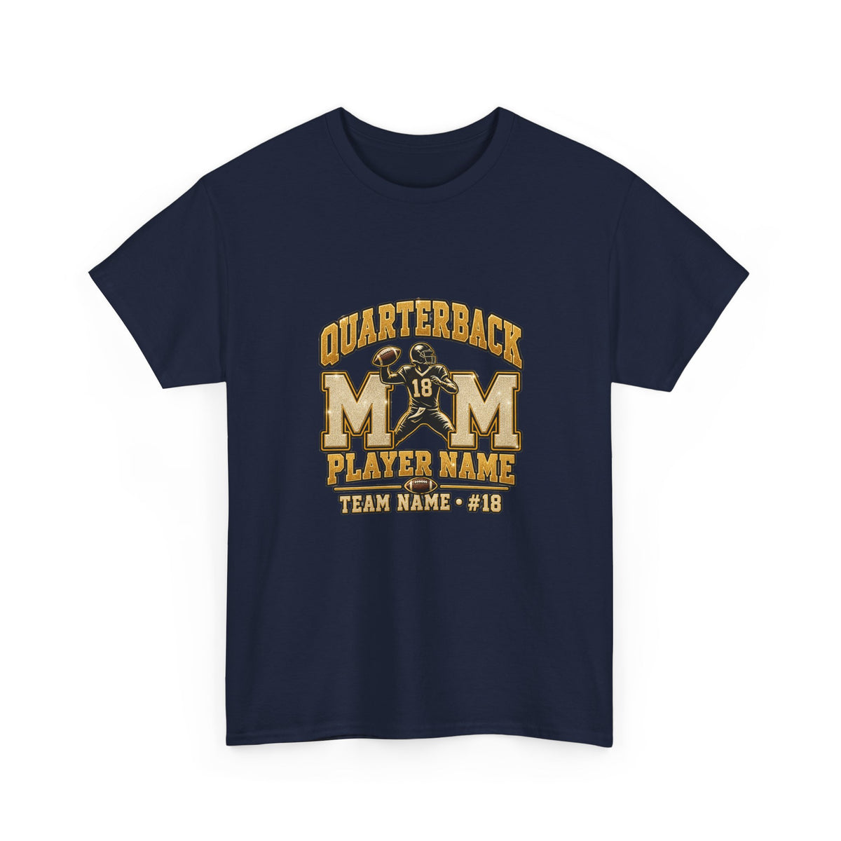 Personalized Quarterback Mom Shirt — Player Name Team Number Game Day Tee