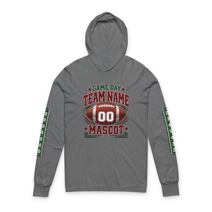 Game Day Football Hoodie Tee — Custom Team Name & Mascot (Number 00)