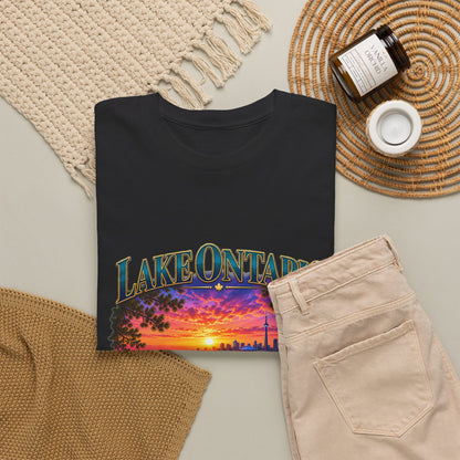 Personalized Lake Ontario Family T-Shirt – Toronto Sunset, Custom Family Name & Our Happy Place