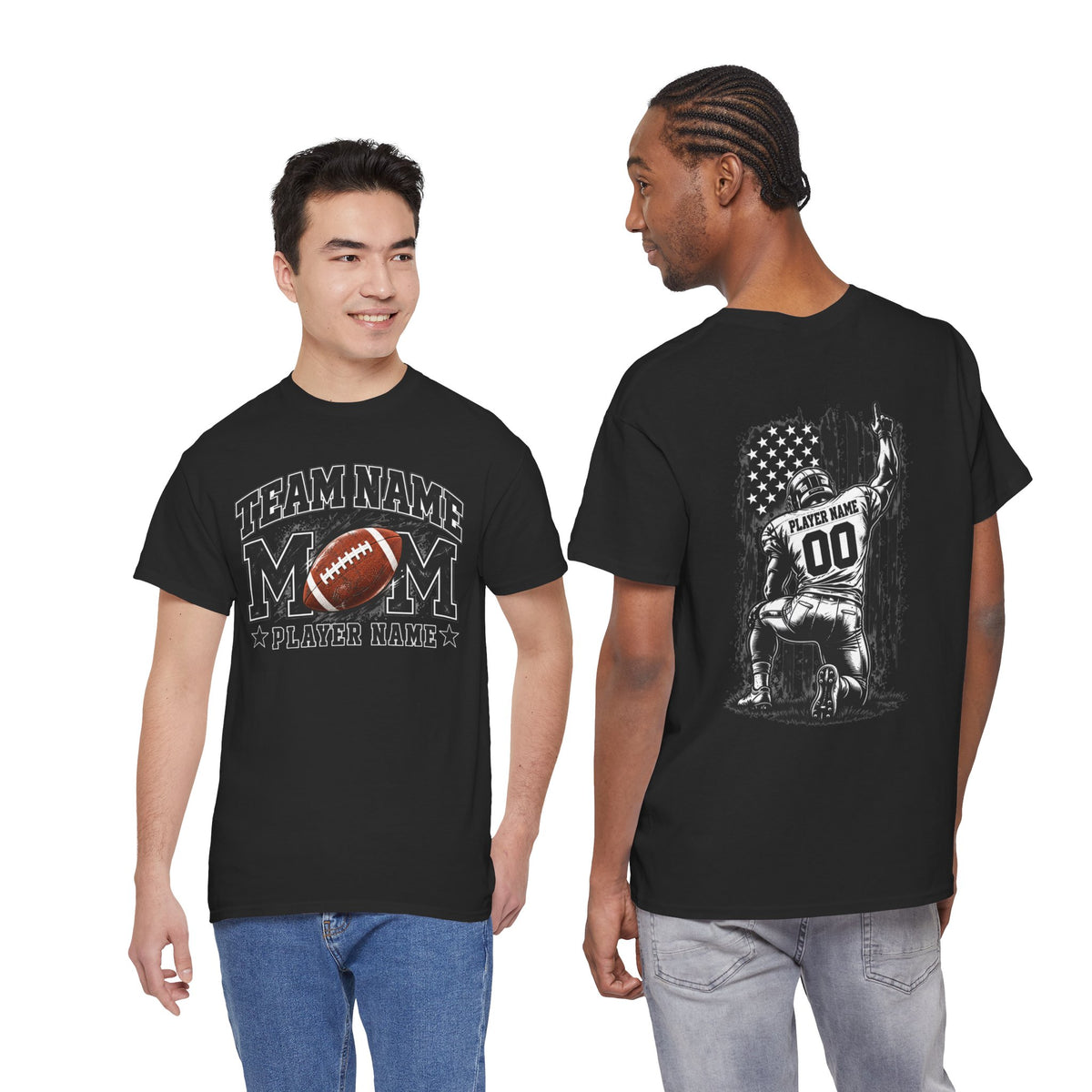 Personalized Football Mom Shirt, Player Name & Number, Custom Team Mom Tee, Football Game Day Shirt