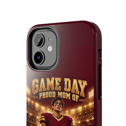 Personalized Game Day Proud Mom Photo Phone Case – Burgundy & Gold