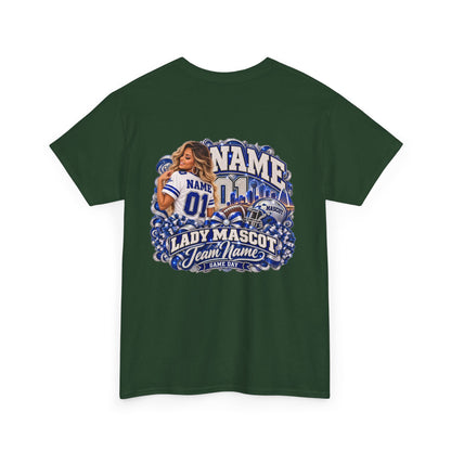 Personalized Football Mom Shirt – Custom Player Name, Number & Team Name – Lady Mascot Game Day Mom Tee – Glitter Effect