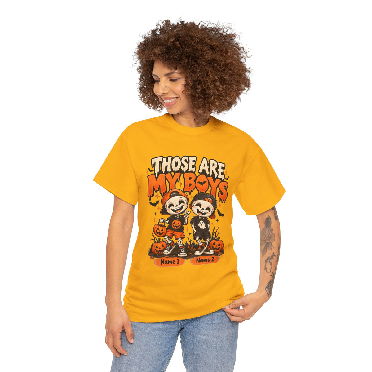 Personalized Spooky Boys Halloween Shirt – Custom Kids Names Mom Tee