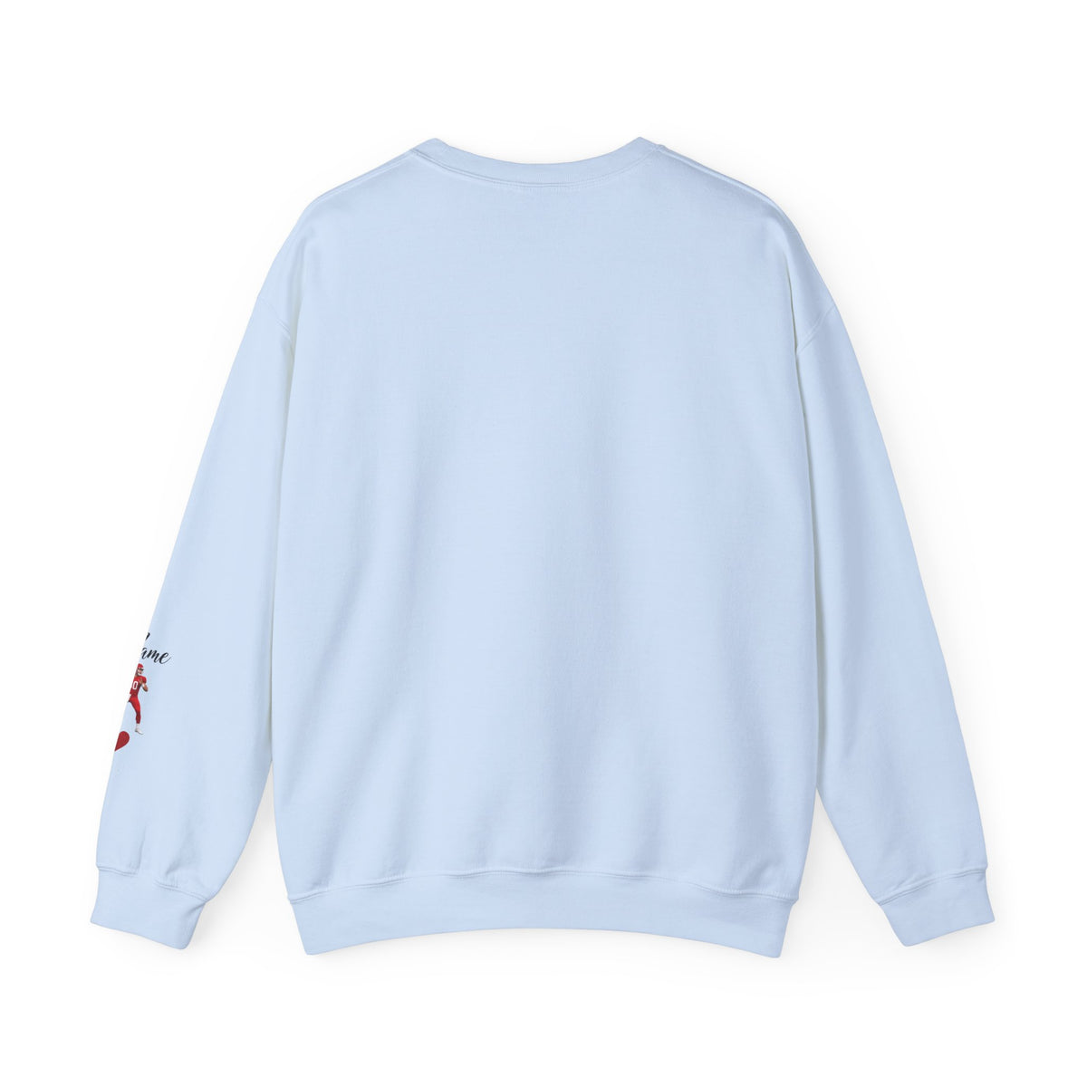 Personalized Senior Mom 2027 Sweatshirt — Quarterback Photo & Sleeve Heart