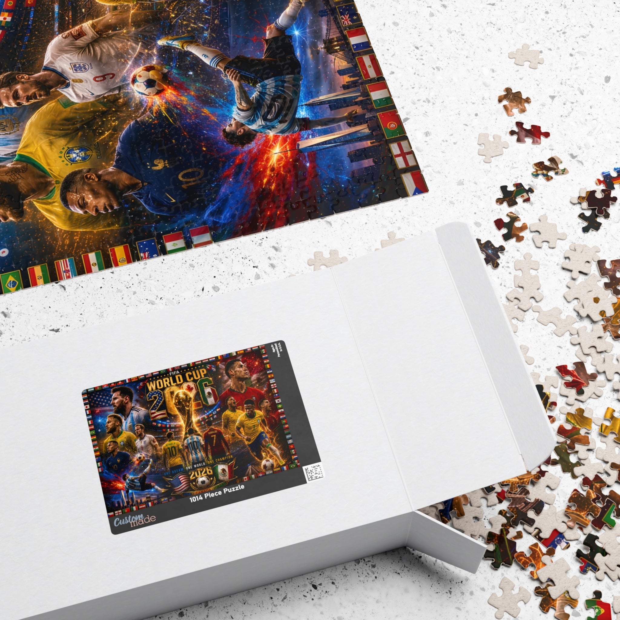 World Cup 2026 Soccer Collage Puzzle — FIFA Tournament Poster Jigsaw