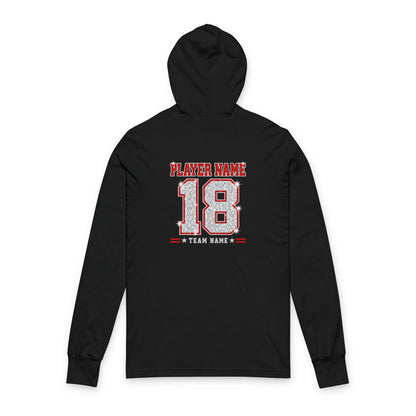 Football Mom Hooded Tee  Personalized Player Name & Number